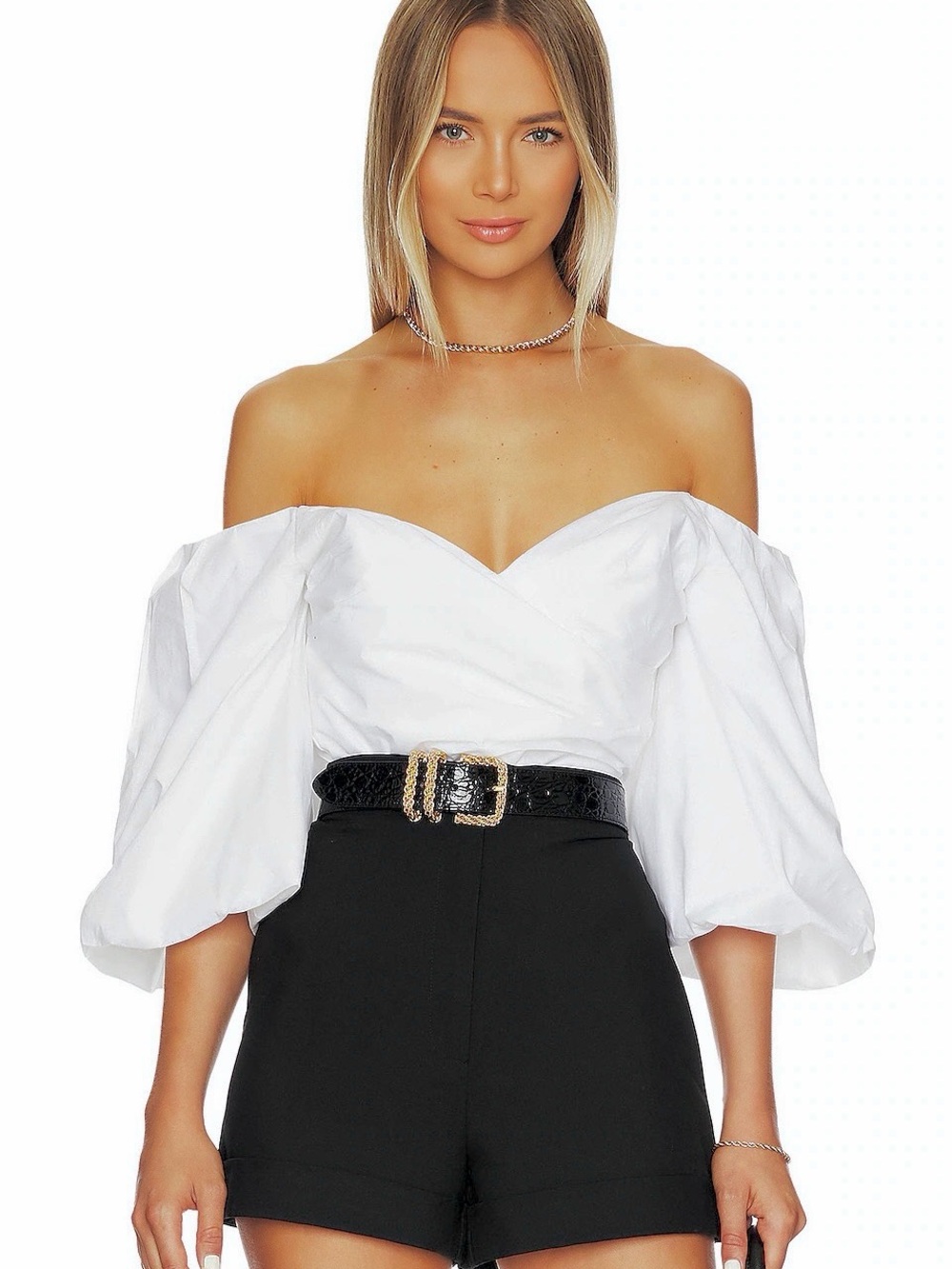 Bardot NWT Eva Poplin Top in Orchid White Size 6 / M